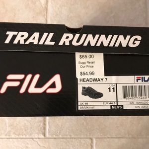 Brand new Men’s Fila trail running Size 11